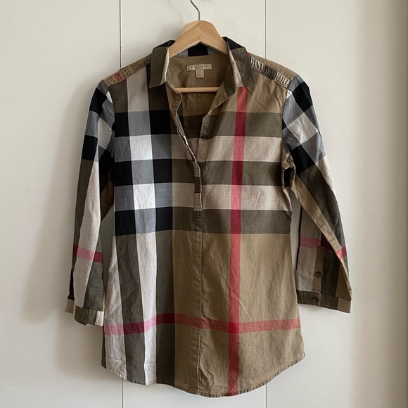 🍂fall drop🍂 Burberry classic Nova check plaid shirt - Picture 1 of 13